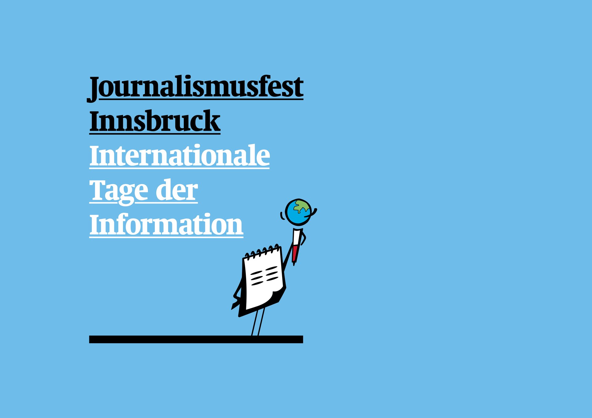 Logo Journalismusfest auf Blau